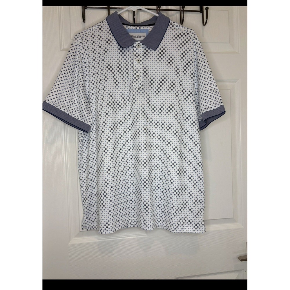 NWT Thomas Sterling London New York Mens Medium Button-up Short Sleeve Shirt